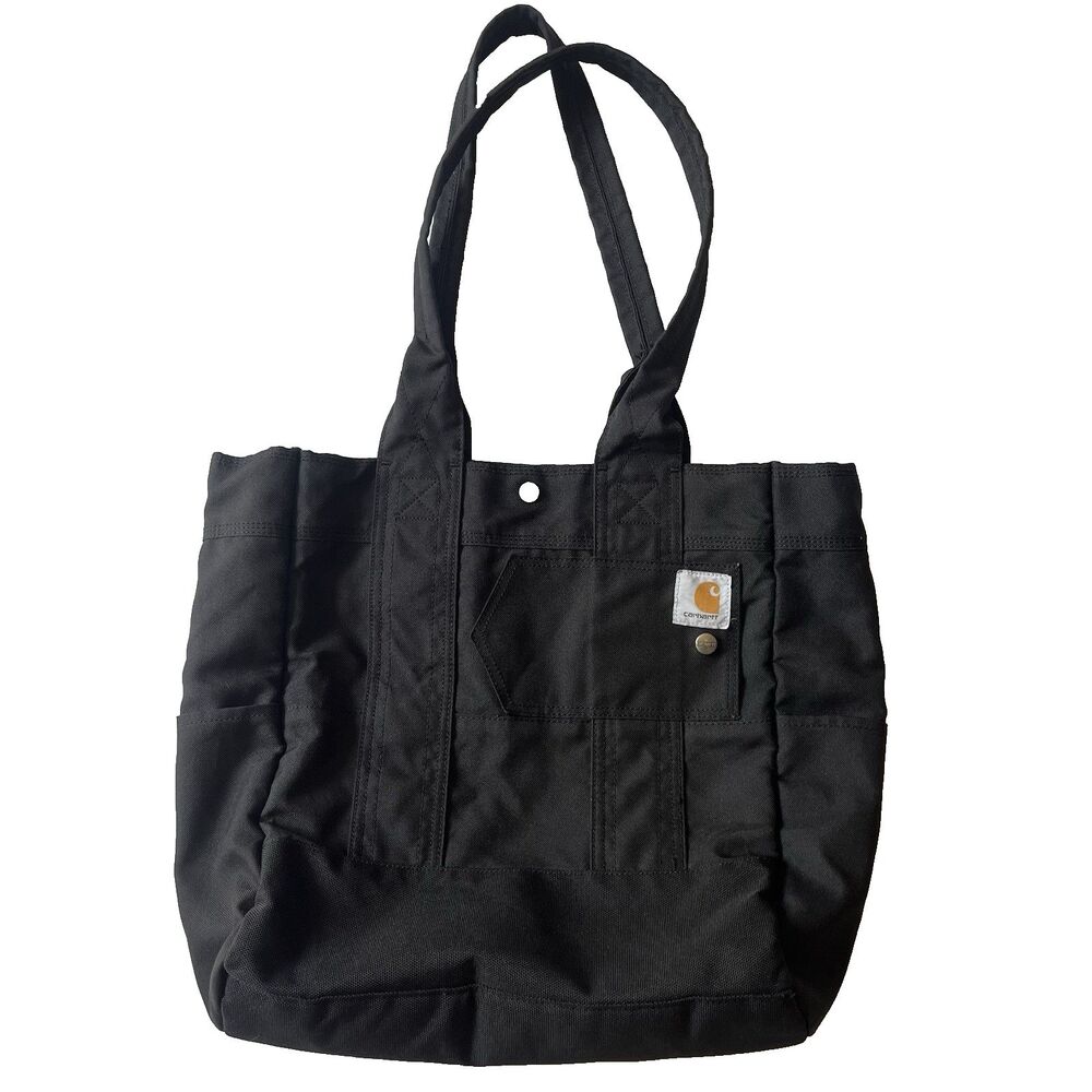 Carhartt Snap Tote Bag - North South - Black - Multiuse Purse Carryall Pockets